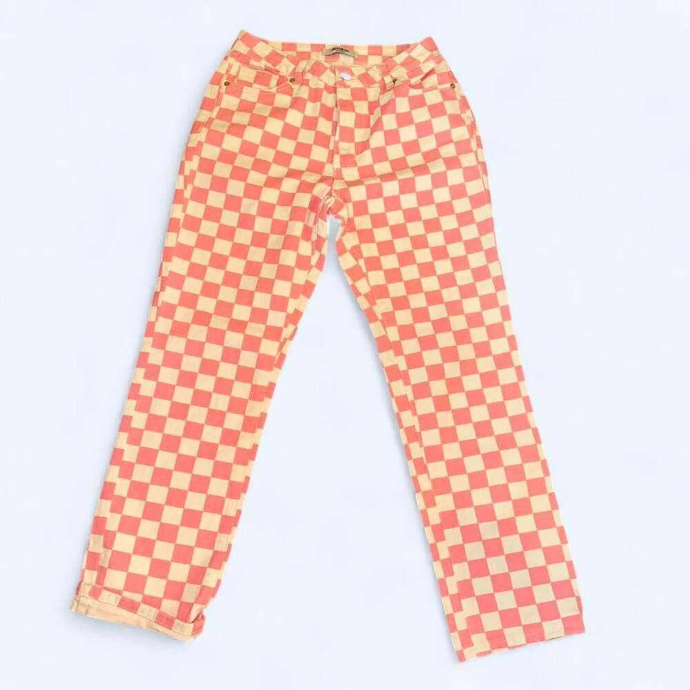 Women's Pink and White Trousers